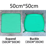 tapis jardinage pliable réutilisable doublure panier pe vert turquoise noir blanc utilitaire texture points