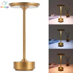 lampe table led rechargeable sans fil intensité réglable moderne noir or argent