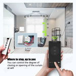module rideau motorisé wifi rf télécommande sans fil batterie 12v blanc moderne