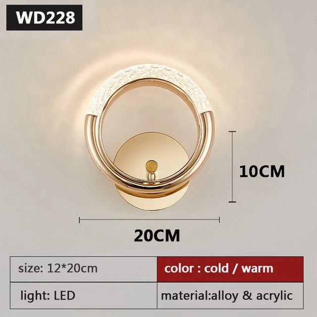 lampe murale moderne or blanc texture tissu motif géométrique led chambre salle manger étude