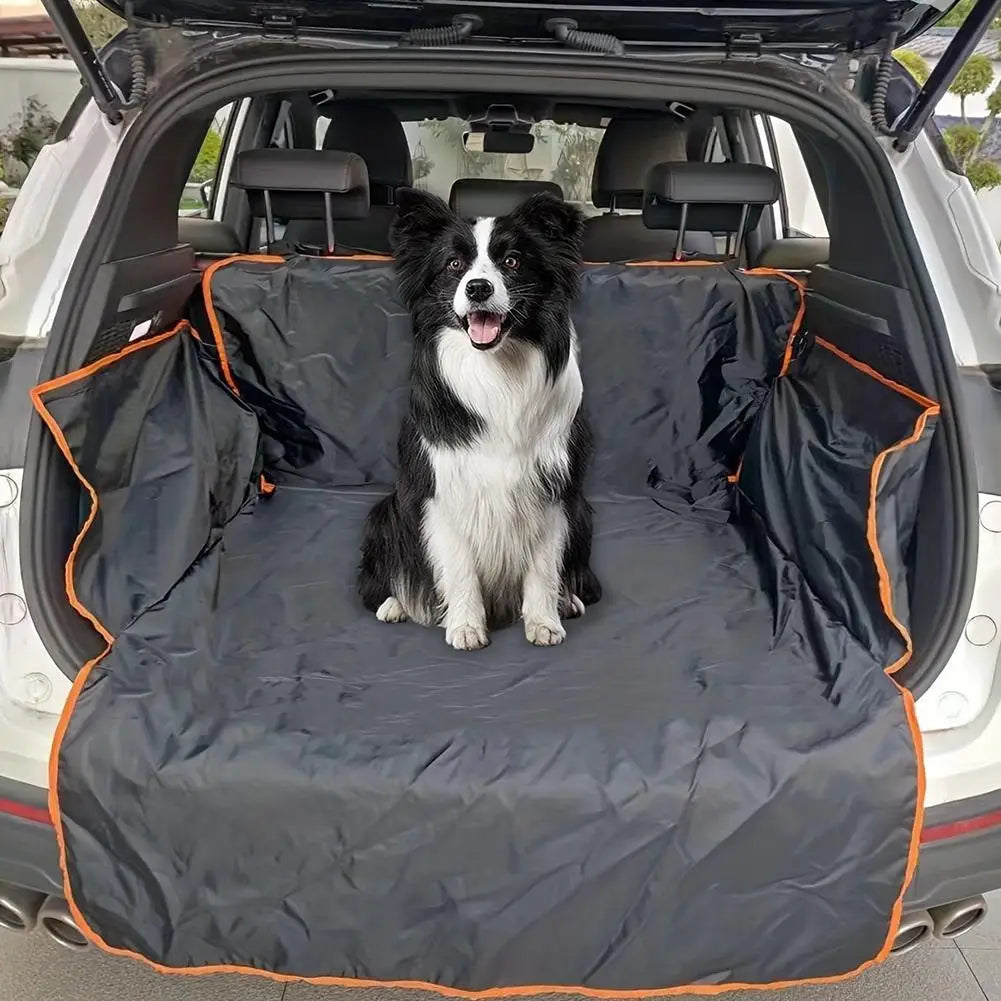 tapis imperméable anti poussière clips pratique noir orange chiens coffre auto supplémentaire résistant