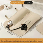 sac rangement fer lisser polyester réutilisable moderne beige clair texture cuir boucle inclusion brosse