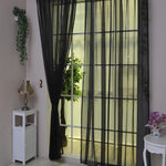 rideaux voile transparents décoratifs noir bleu rose rouge maison bord étroit