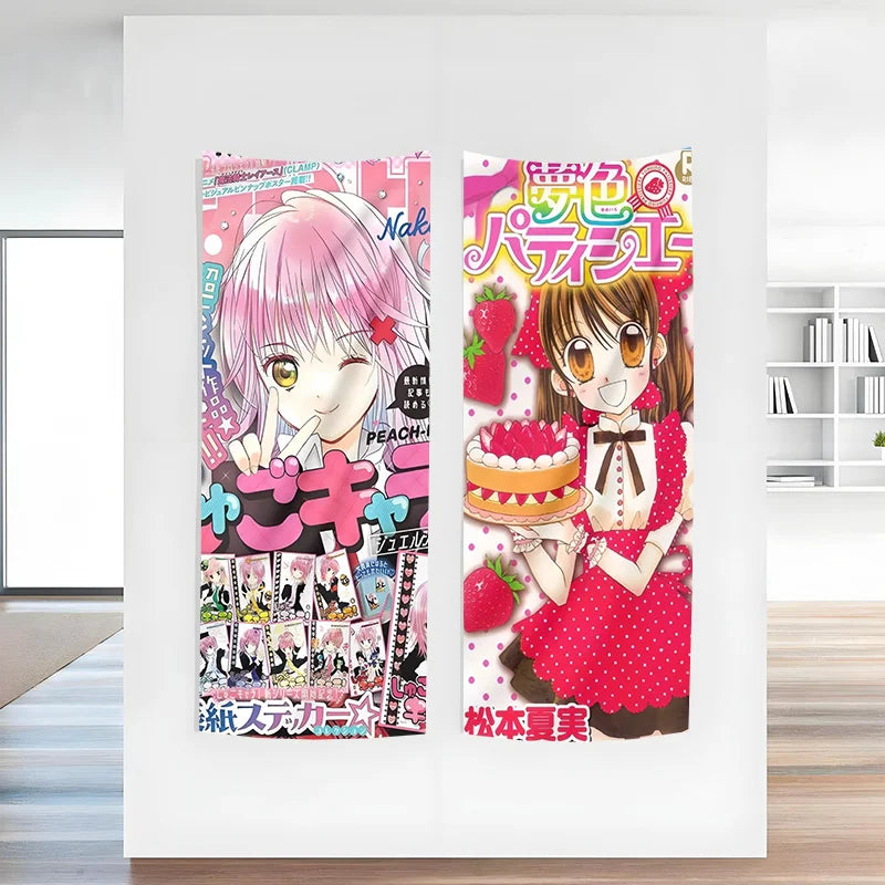 décoration murale manga shoujo rose blanche anime personnages desserts illustrations posters autocollants