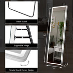 miroir pied moderne éclairage led blanc noir minimalisteintérieur