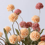 bouquet artificiel branches fleurs boules pissenlit feuilles vertes décoration mariageintérieur moderne naturel