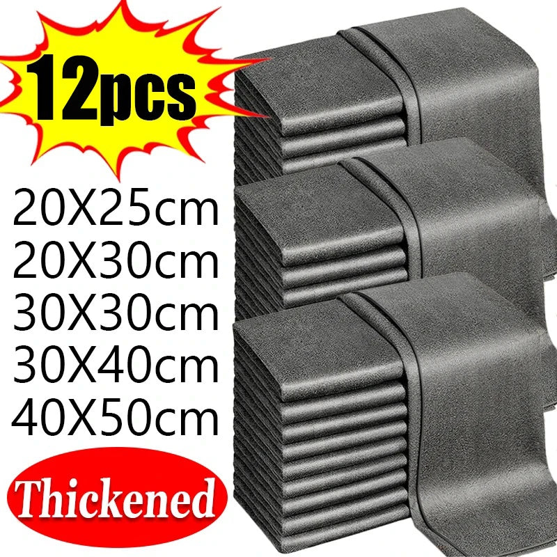 chiffon microfibre gris nettoyage vitre sans trace réutilisable serviette ménage polyvalente épaisse