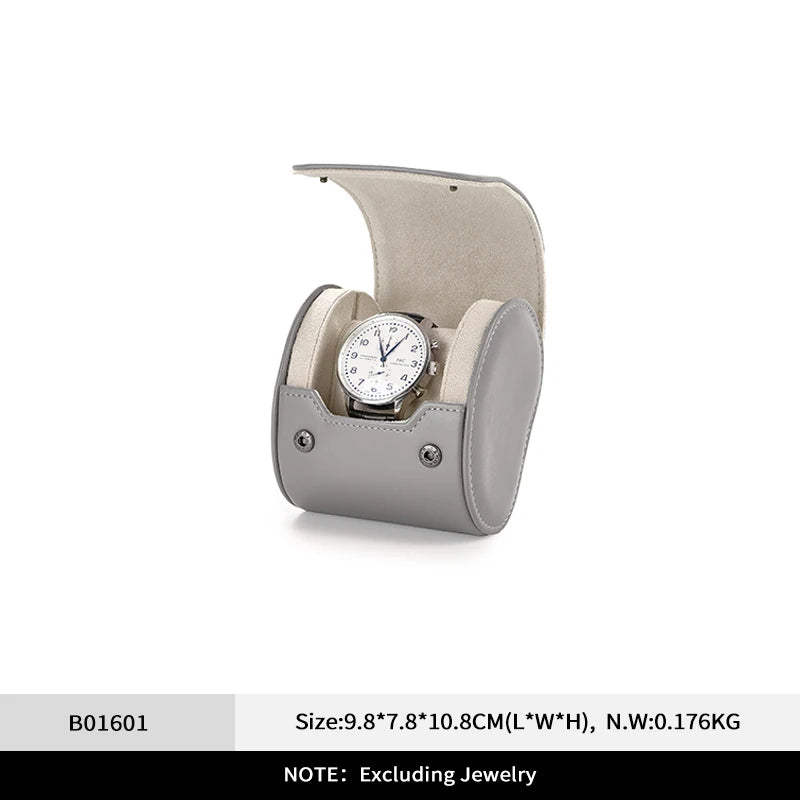 boîte montres cuir simili bleu clair moderne slots rangement voyage