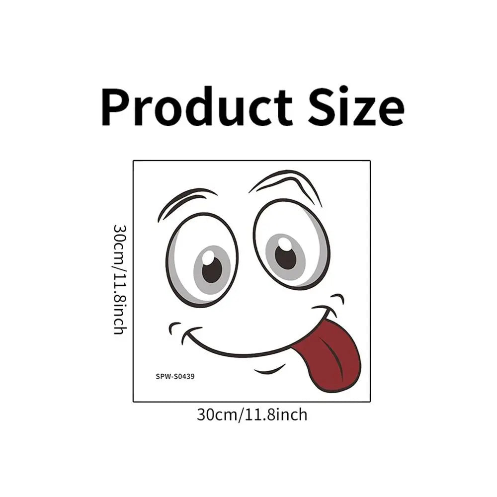 autocollants toilette dessin animé visage souriant blanc résistant humidité moderne pvc 30cm 30cm
