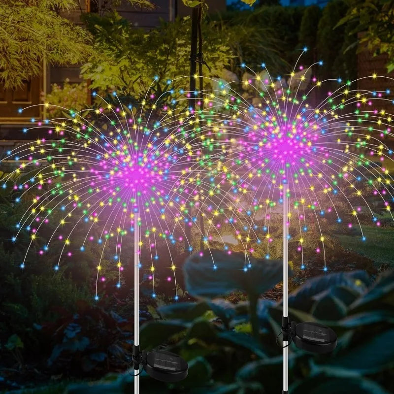 éclairage solaire moderne multicolore étoiles lumineuses extérieur autonomes bouton poussoir fixations piquets LED vacances