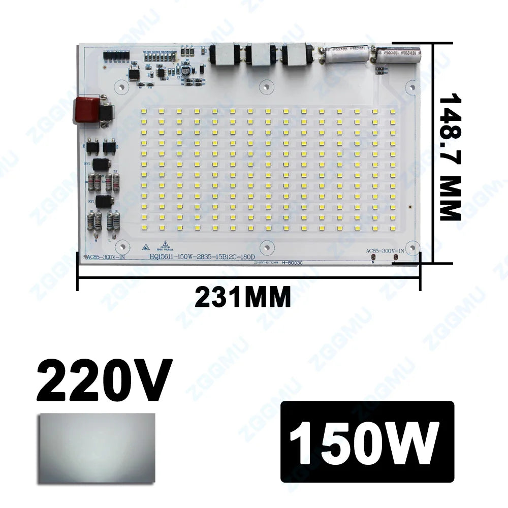 carte led 200w 150w 100w 50w 30w 10w blanc vert rouge noir 6000k driver