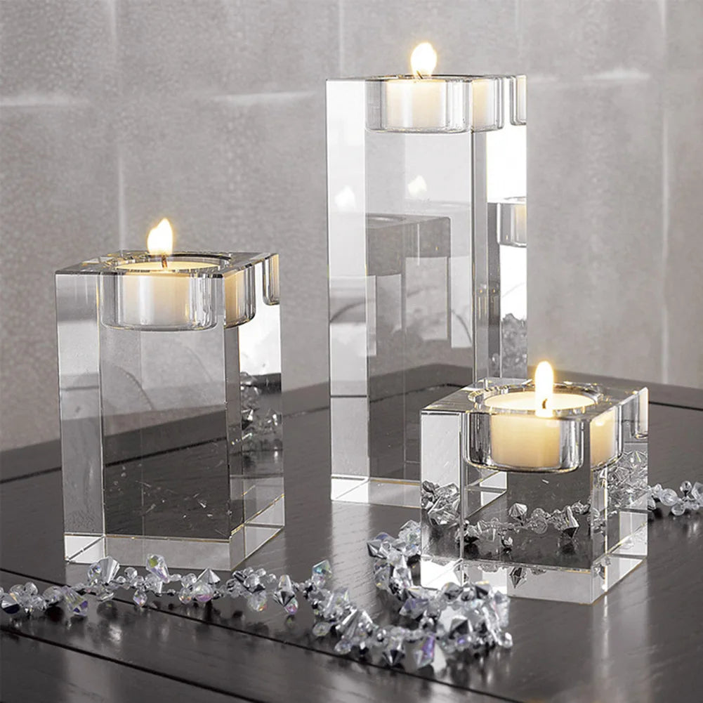 bougeoirs moderne transparents rectangulaires adhésifs chandelles bâtons décoration intérieure mariage 10cm 12cm 14cm 16cm