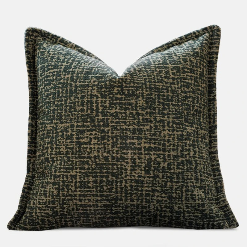 coussin carré jacquard géométrique 100 polyester contemporain beige noir gris vert opacité nordiquecoration maison