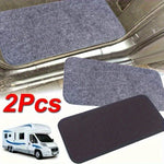 tapis d'étape porte camping car noir gris uni moelleux antidérapant pratique confortableintérieur véhiculeextérieur porte