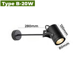 Spot mur extérieur moderne led noir hydrofuge 10w 15w 20w 85265v