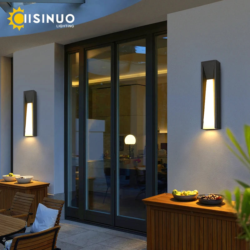 éclairage led moderne noir applique murale extérieure ip65 110v 220v contemporain hydrofuge