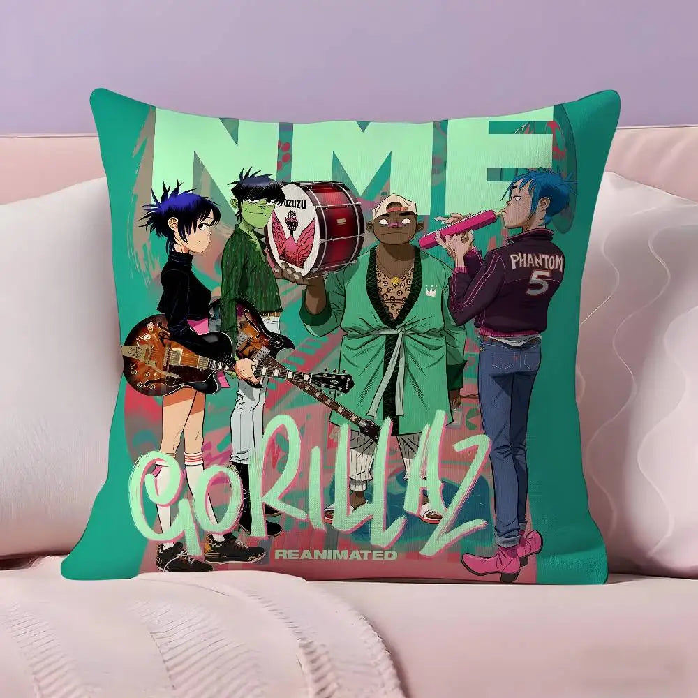 taies d'oreiller dessin animé gorillaz multicolore ultra douces polyester modernes maison hospitalière confortables motifs