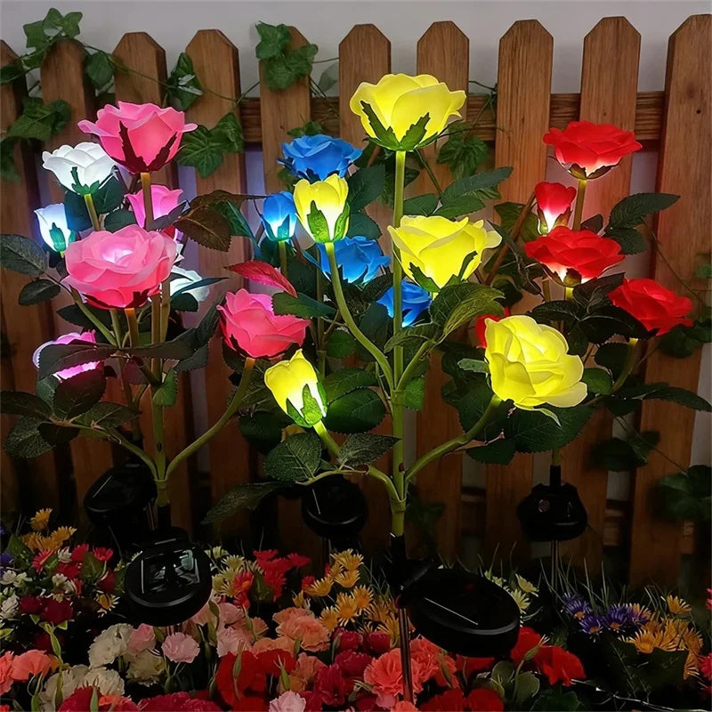 lumières solaires roses artificielles bleu rouge jaune patio moderne
