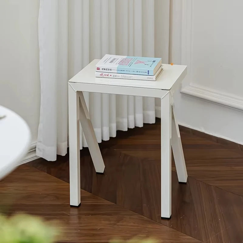 table d'appoint moderne table basse rectangulaire métal noir blanc rose jaune minimalistestyle nordique dopamine
