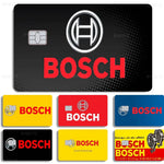 étui carte bancaire adhésif waterproof moderne logo bosch blanc fond noir points cartes crédit