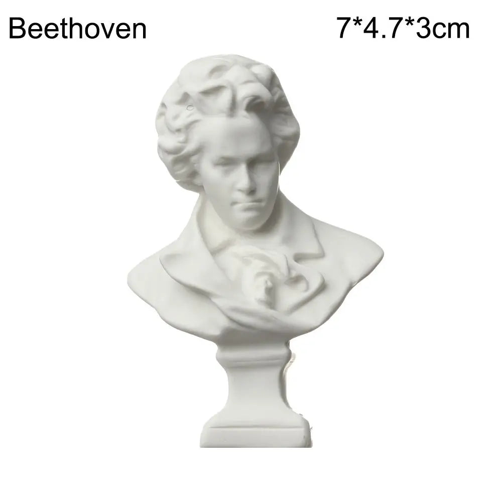 buste sculptural résine blanc détails antiques classiques décoration intérieure alexander beethoven athena chopin