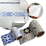 rubans autocollants décoratifs motifs géométriques moderne blanc bleu gris marron beige adhésifs muraux sol
