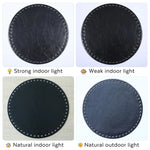 placemat moderne rond noir texture élevée rivets résistant chaleur lavable 35cm antiégratignures