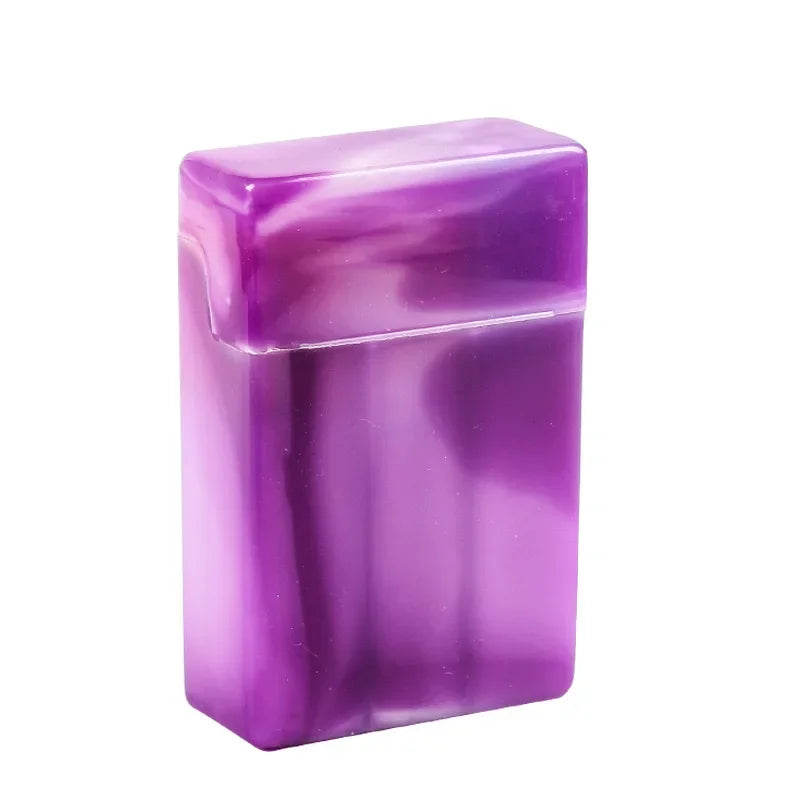 boîte cigarettes bleu marbré moderne boîte briquet stylo violet vert