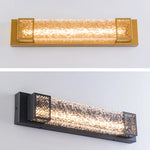 lampe murale moderne led noir doré verre ip65 48cm 60cm 90cm