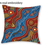 taies d'oreiller décoratives aborigènes multicolores motifs traditionnels ethniques maison polyester peachskin