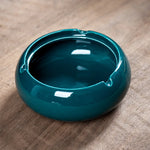 cendrier moderne élégant texture granulée motifs floraux noir bleu vert anneau métallique anti insectes