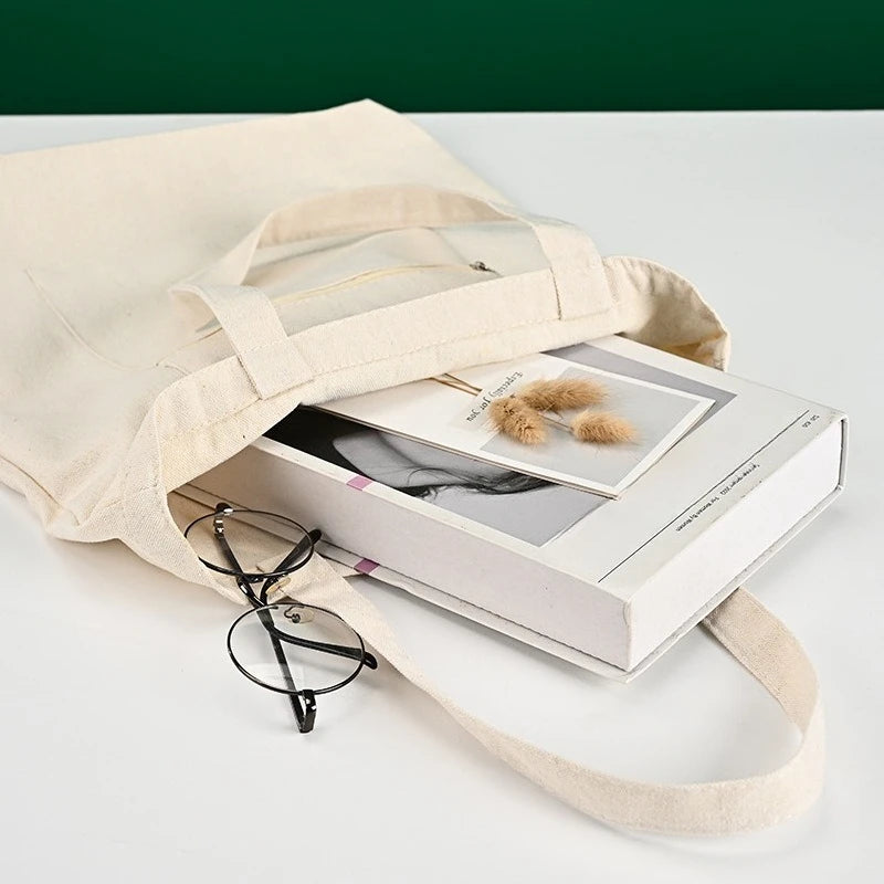 sac main polyestère noir blanc fermeture éclair poches détachable décontracté casual