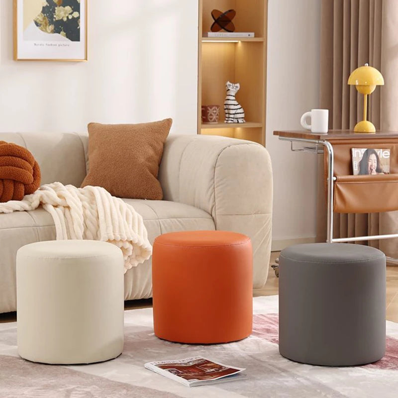 tabourets moderne couleur noir blanc orange gris cuir synthétique structure bois scandinave minimaliste