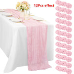 ruban table vert olive crêpe plissé classique élégant imperméable réutilisable mariage fête banquetôtelextérieur 90x180cm