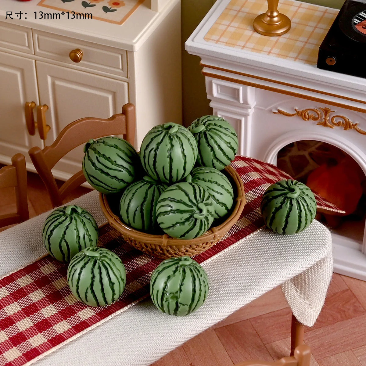 décor maison fruits artificiels résine pastèque fraises pommes raisins oranges réaliste details cuisine 10pièces