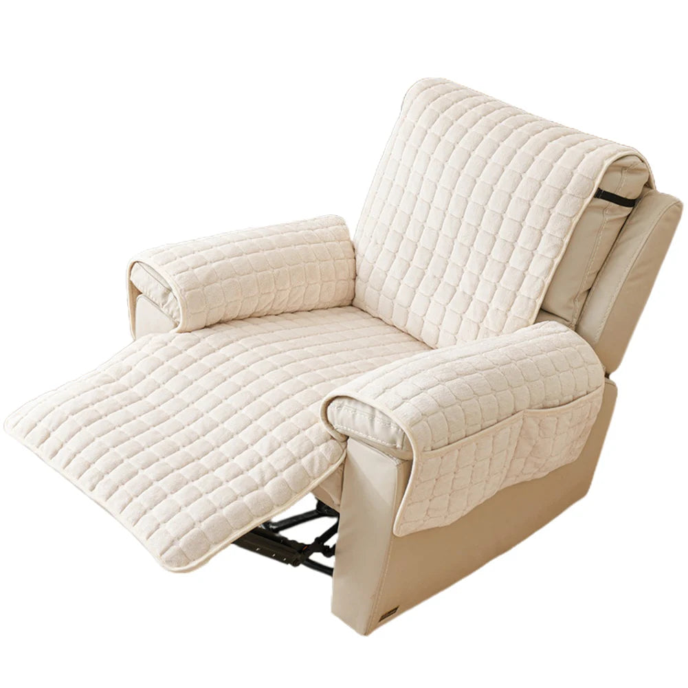 protège siège canapé trois places beige quilté non glissant poches adhésif moderne resistant waterproof