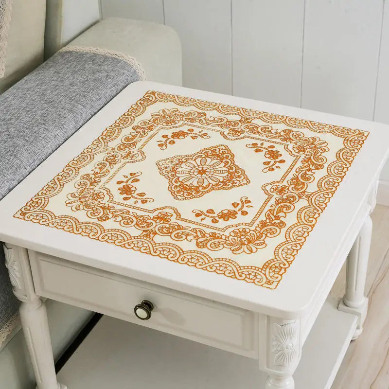serviette table brodée florale moderne or blanc élégante noël maison fête