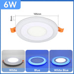 Panneau LED moderne blanc bleu rond carré clips métalliques 90V 260V LED