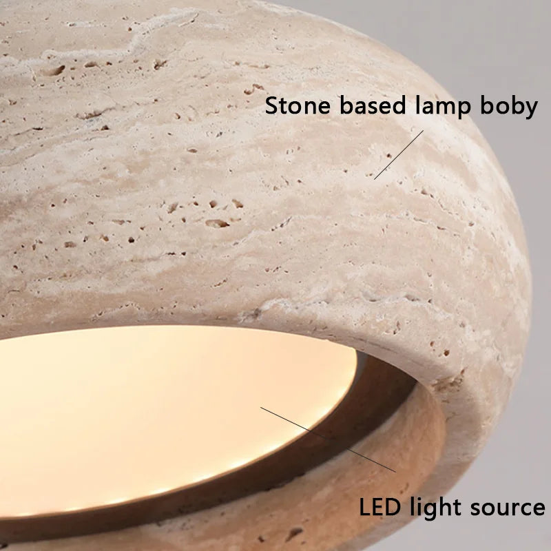 lampe suspendue moderne pierre marbrée beige brun clair led salle bain restaurant étude chambre