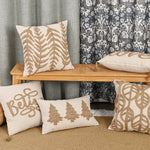 housses coussins motif feuilles texte love coton polyester beige rustique adhésifs tassels decoration