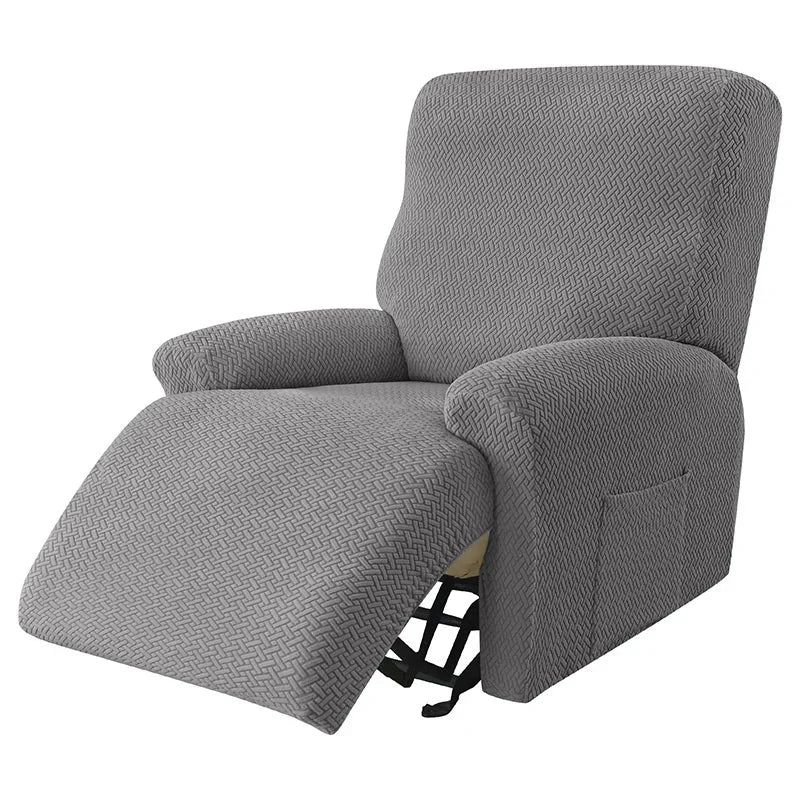 housse fauteuil inclinable gris motif géométrique moderne tissu polyestère eyelets machine wash jacquard split