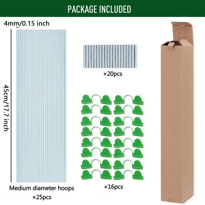 tunnels jardinage mini serres structures argentées clips verts plastique transparent croissance plantes bricolageextérieur support