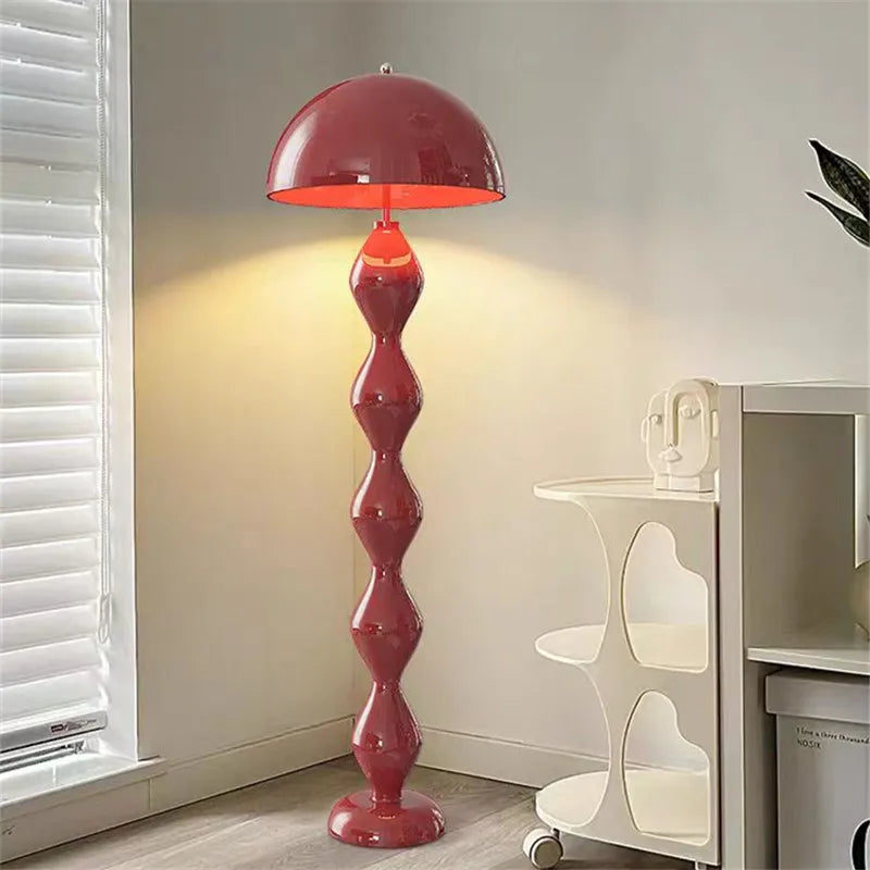 lampe sol moderne spirale vert olive bleu marine rouge abat jour fer abs pvc