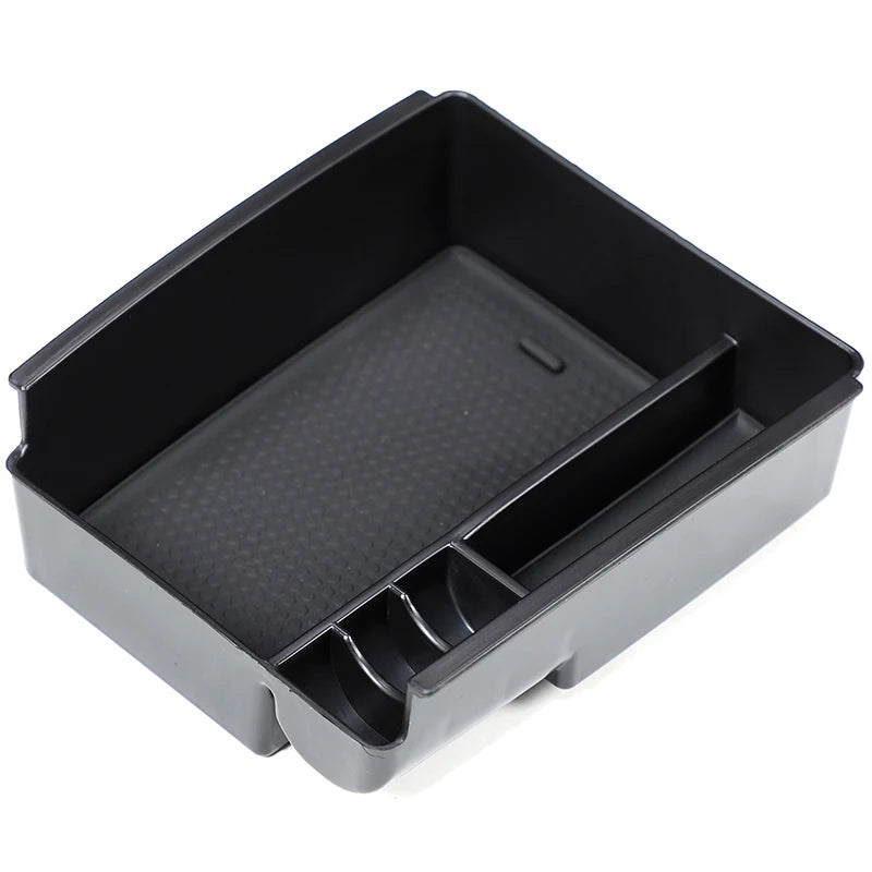 rangement console centrale auto tiroir coulissant noir gris intérieur beige texturé abs lumineux