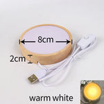 bases lumineuses led bois naturel moderne 8cm 10cm 6cm câble usb minimaliste