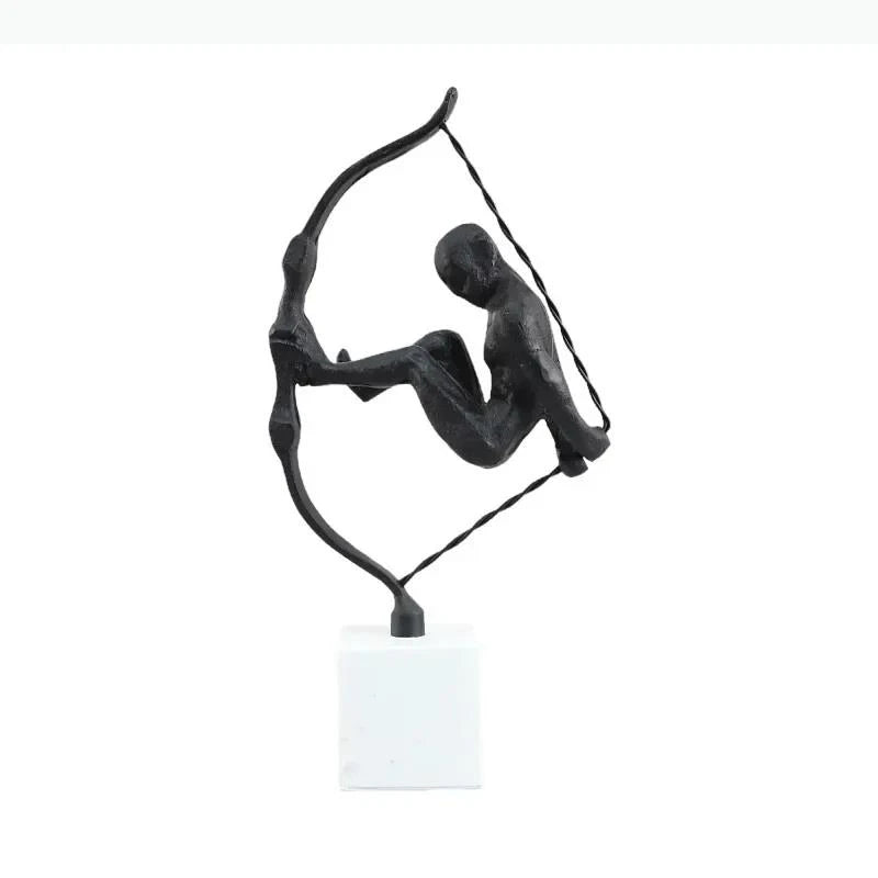 Sculpture moderne tête tête noir blanc socle pierre bouteille diffuseur livresscrição