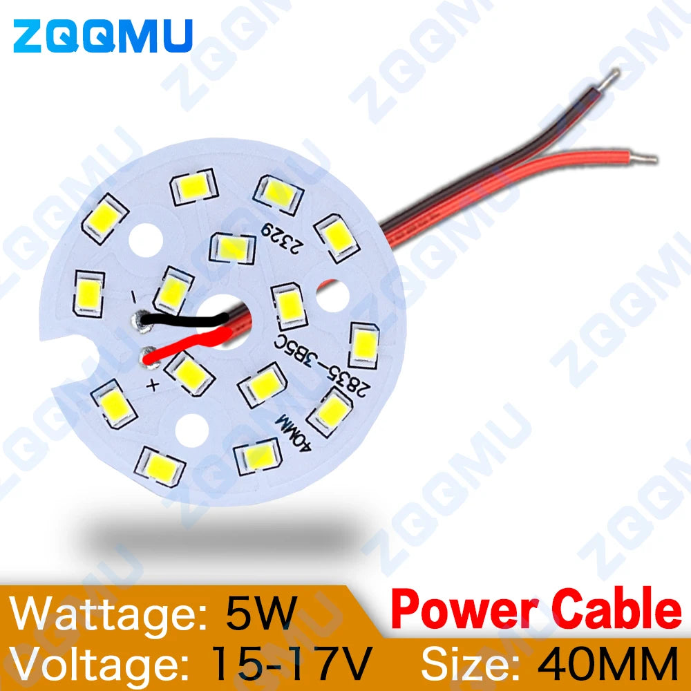 ampoule led plaque 40mm blanc 6000k diodes smd modernes câble connecteur