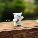 ornements animaux mignons figurines verre cartoon coeurs lunettes rubans maison jardin chambre decoration diys
