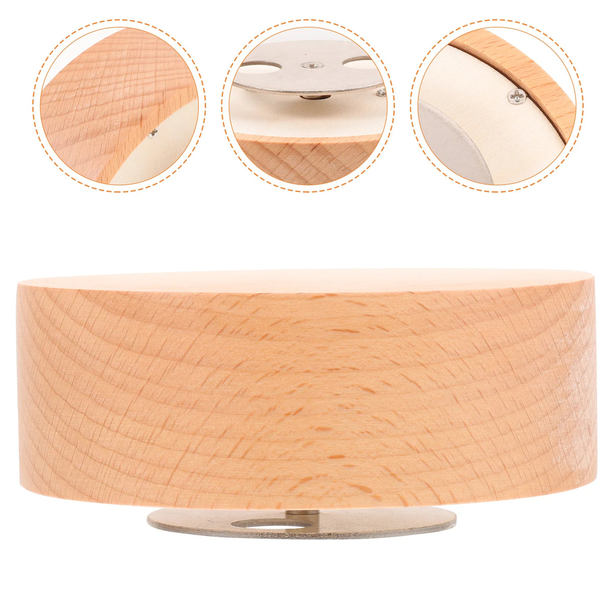 Base Boîte Musique Rotative Bois Accessoire Décoration Main Cadeau Remplacement DIY Artisanal Écologique