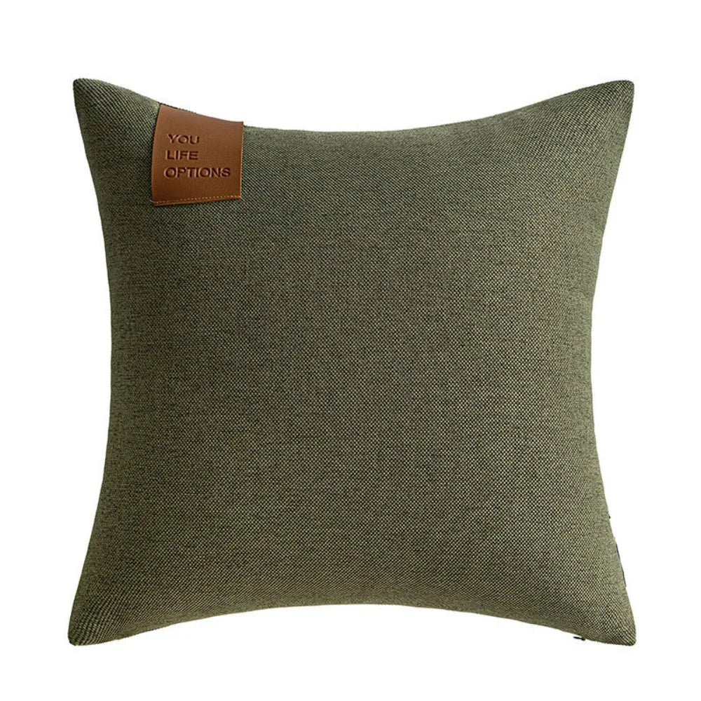 housse coussin moderne géométrique bleu marine marron gris 40x40 50x50 cm polyester coton